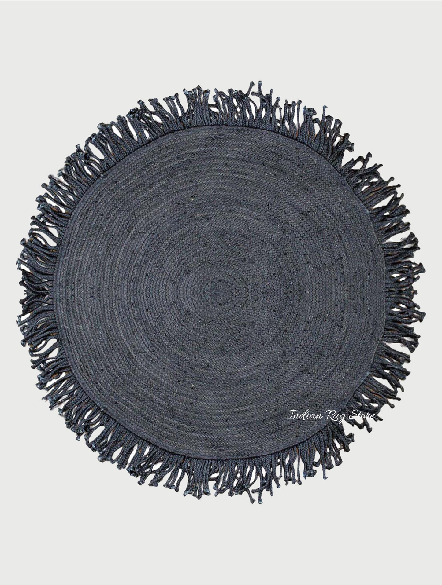 Attractive Hand Braided Black Jute Home Decor Round Area Rug