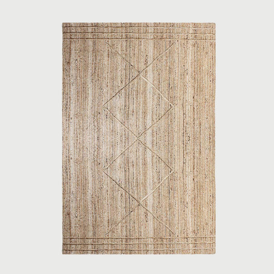 Trendy Beige Hand Braided Sea House Jute Area Rug - Indian Rug Store