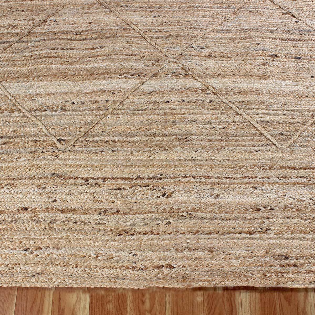 Trendy Beige Hand Braided Sea House Jute Area Rug - Indian Rug Store