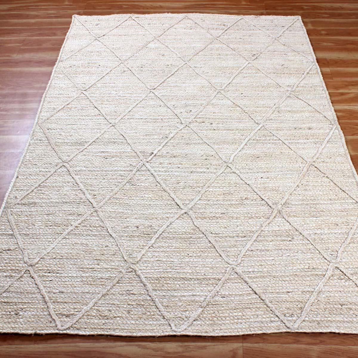 Attractive Beige Hand Braided Entry Way Jute Area Rug - Indian Rug Store