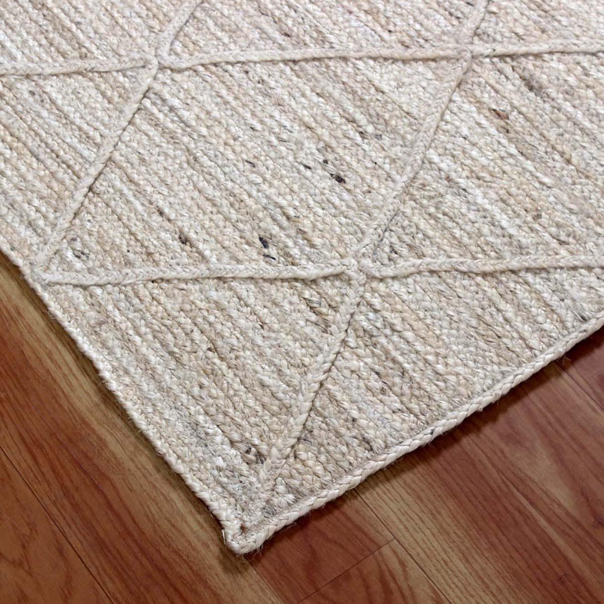 Attractive Beige Hand Braided Entry Way Jute Area Rug - Indian Rug Store