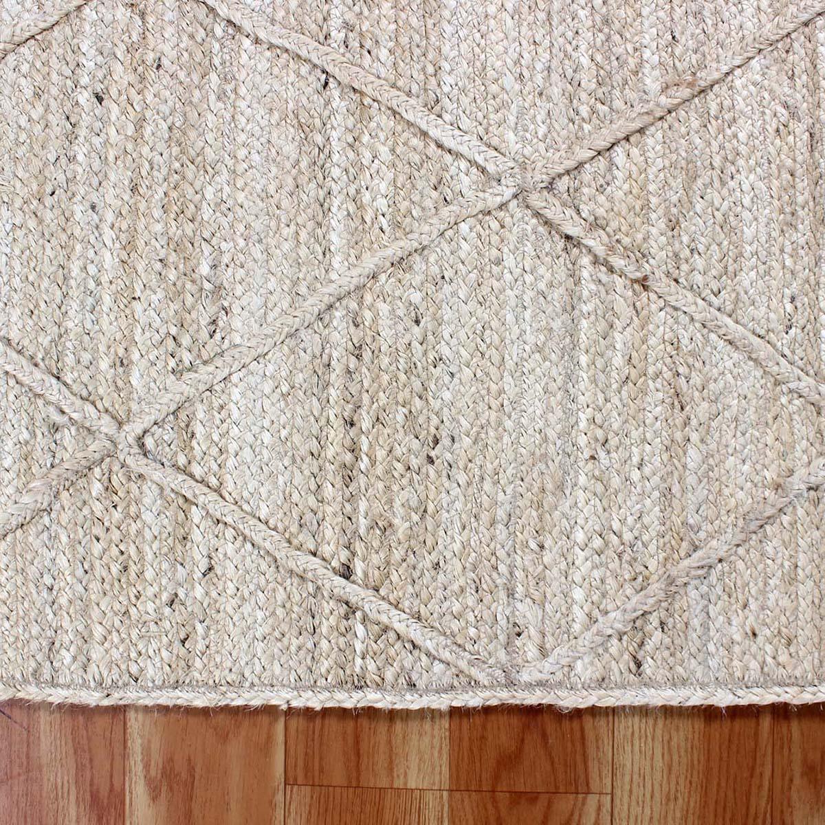 Attractive Beige Hand Braided Entry Way Jute Area Rug - Indian Rug Store