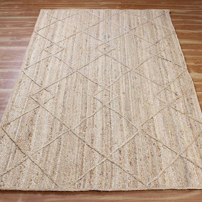 Traditional Beige Hand Braided Interior Jute Area Rug - Indian Rug Store