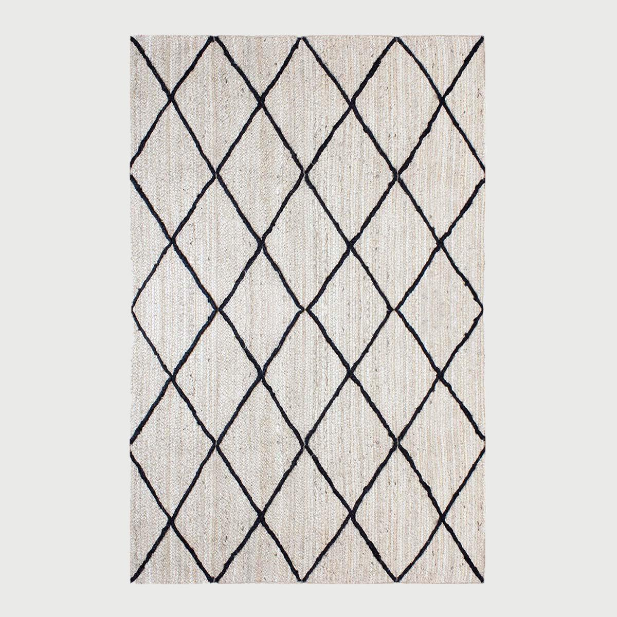 Trendy Beige White Hand Braided Outdoor Jute Area Rug - Indian Rug Store