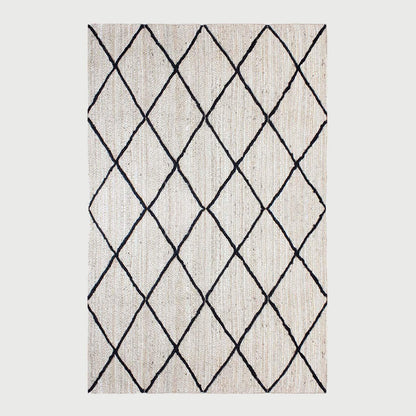 Trendy Beige White Hand Braided Outdoor Jute Area Rug - Indian Rug Store