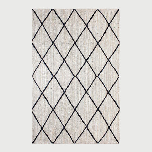 Trendy Beige White Hand Braided Outdoor Jute Area Rug - Indian Rug Store