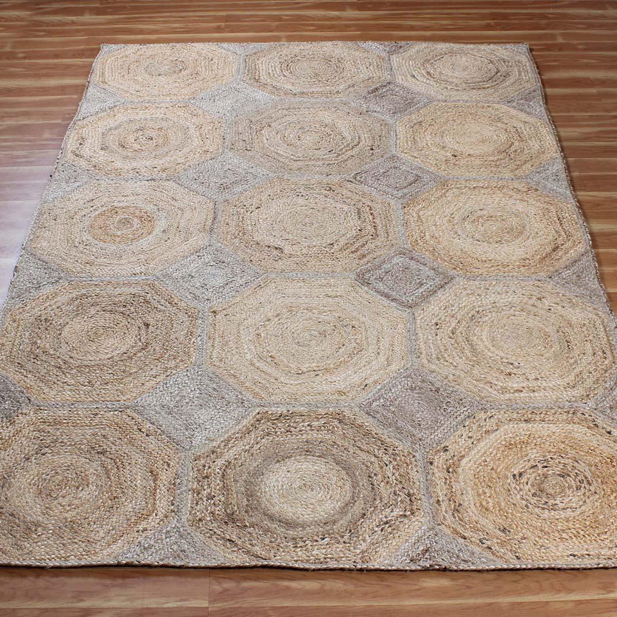 Attractive Beige Hand Braided Entry Way Jute Area Rug - Indian Rug Store