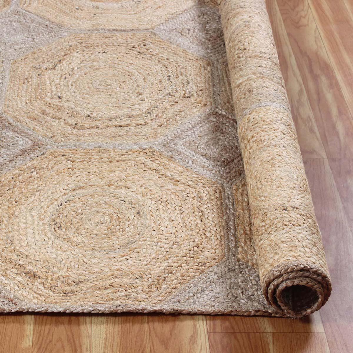 Attractive Beige Hand Braided Entry Way Jute Area Rug - Indian Rug Store