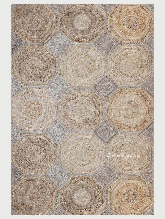 Attractive Beige Hand Braided Entry Way Jute Area Rug