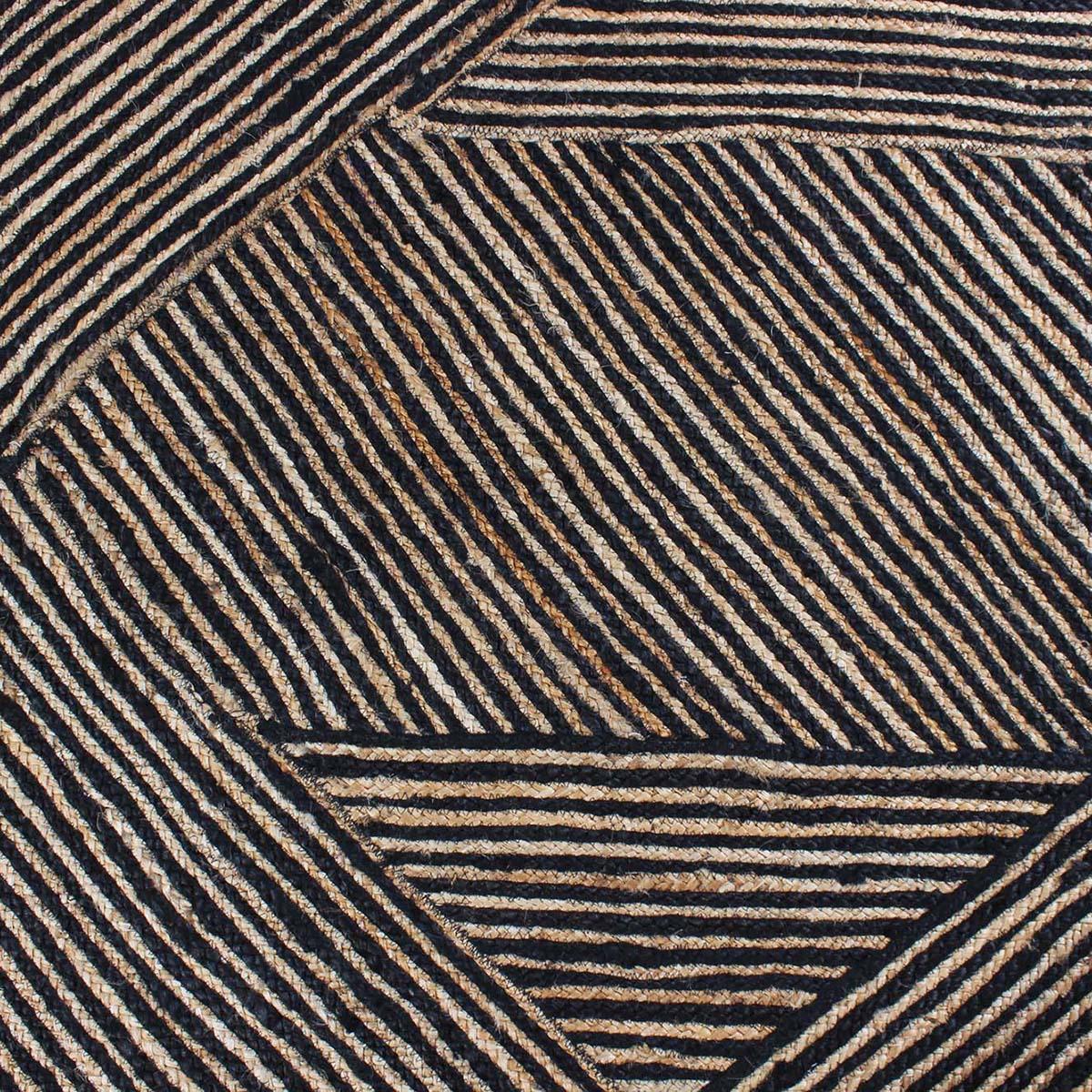 Trendy Black Beige Hand Braided Interior Jute Area Rug - Indian Rug Store