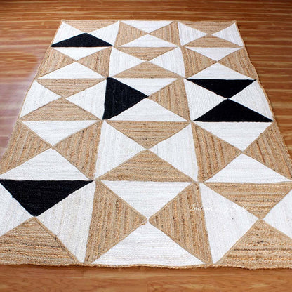 Artistic Beige Multicolor Hand Braided Outdoor Jute Area Rug