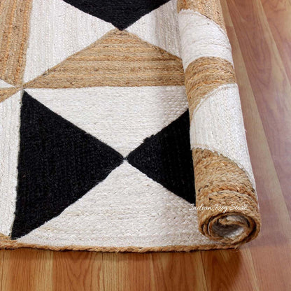 Artistic Beige Multicolor Hand Braided Outdoor Jute Area Rug