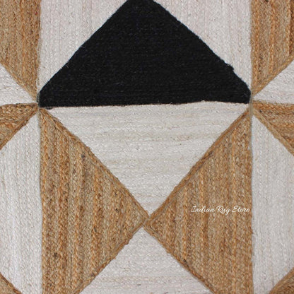 Artistic Beige Multicolor Hand Braided Outdoor Jute Area Rug