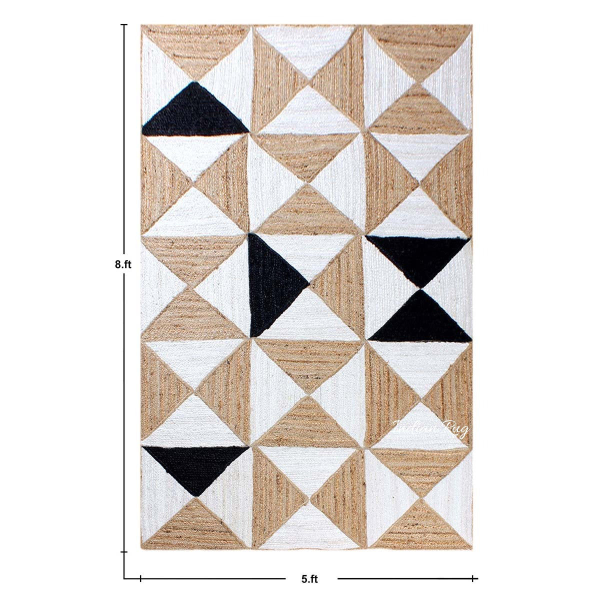 Artistic Beige Multicolor Hand Braided Outdoor Jute Area Rug