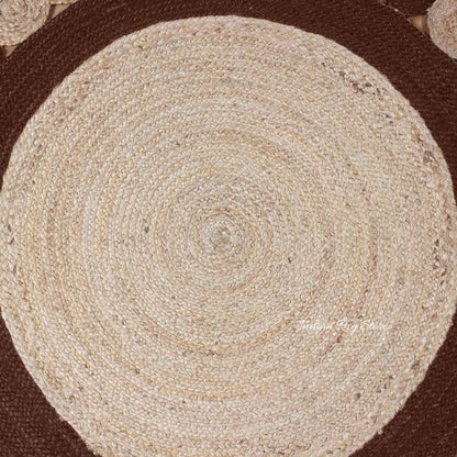 Brown Artistic  Hand Braided Jute Home Decor Round Area Rug