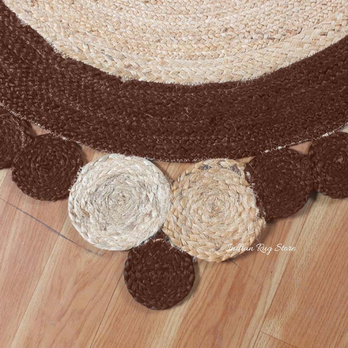 Brown Artistic  Hand Braided Jute Home Decor Round Area Rug