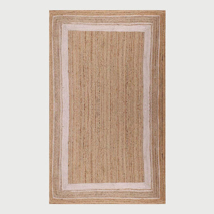 Trendy Hand Braided Sea House Beige White Jute Rug - Indian Rug Store