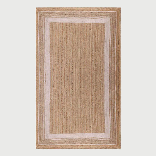 Trendy Hand Braided Sea House Beige White Jute Rug - Indian Rug Store