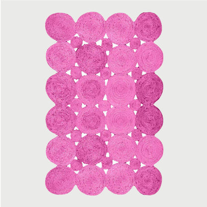 Pink Hand Braided Beautiful Indoor Jute Area Rug - Indian Rug Store