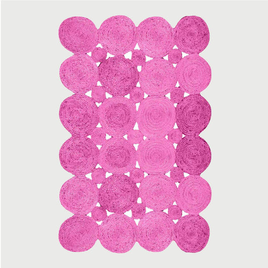 Pink Hand Braided Beautiful Indoor Jute Area Rug - Indian Rug Store