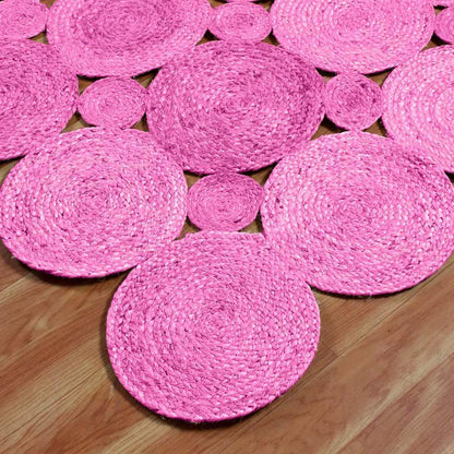 Pink Hand Braided Beautiful Indoor Jute Area Rug - Indian Rug Store