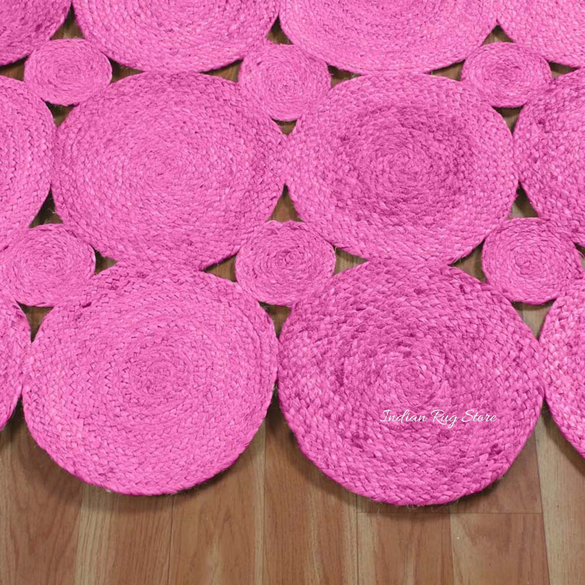 Pink Hand Braided Beautiful Indoor Jute Area Rug