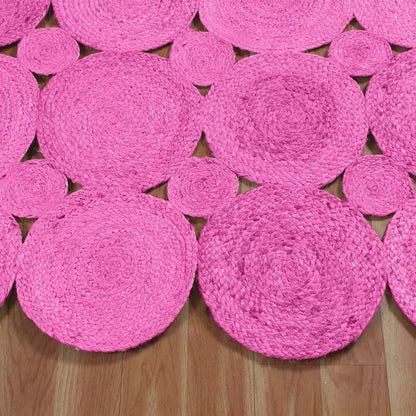 Pink Hand Braided Beautiful Indoor Jute Area Rug - Indian Rug Store