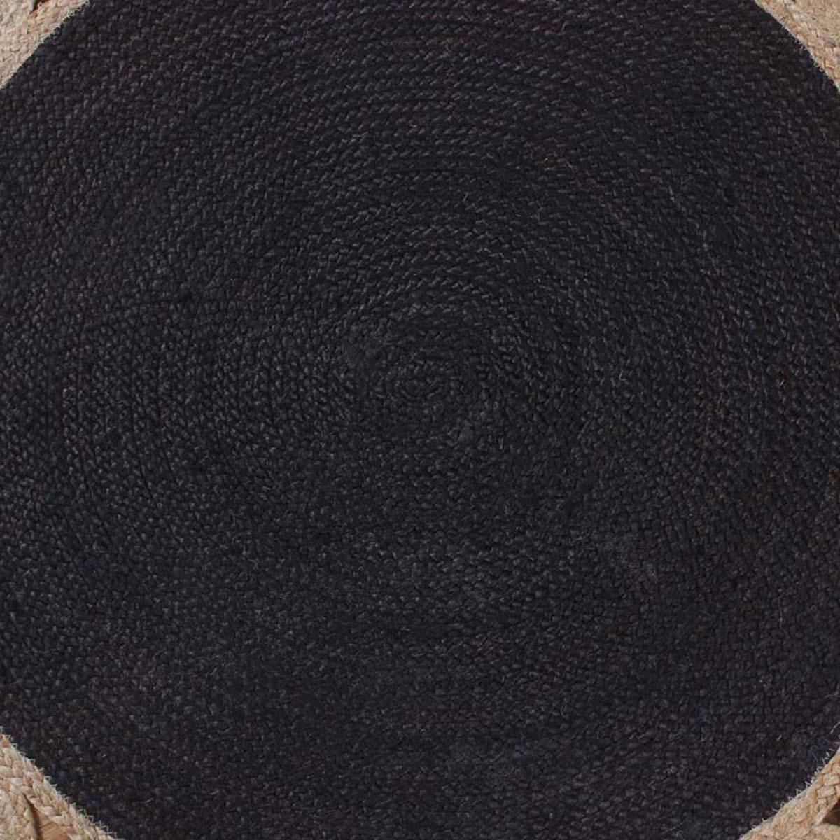 Classic Black Beige Hand Braided Interior Round Area Rug - Indian Rug Store