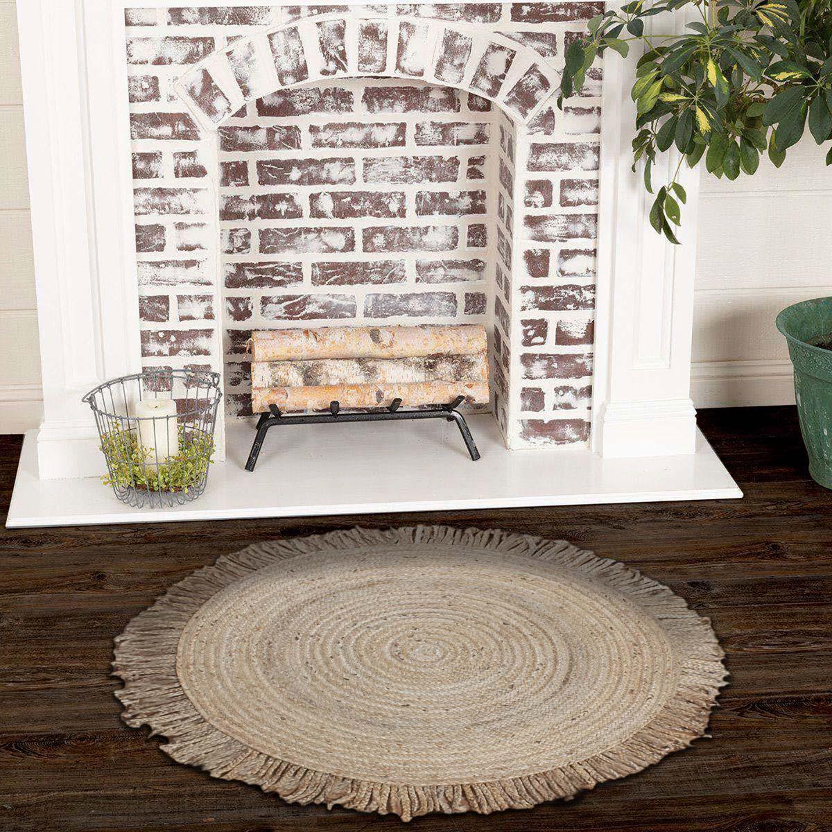 Traditional Indian Beige Hand Braided Home Decor Round Area Rug - Indian Rug Store