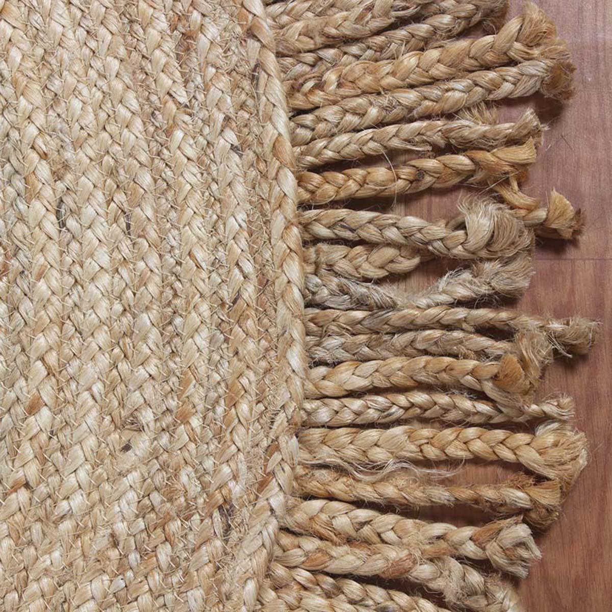 Traditional Indian Beige Hand Braided Home Decor Round Area Rug - Indian Rug Store