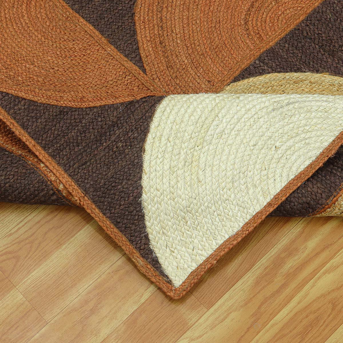 Trendy Brown Multicolor Hand Braided Indoor Jute Area Rug - Indian Rug Store