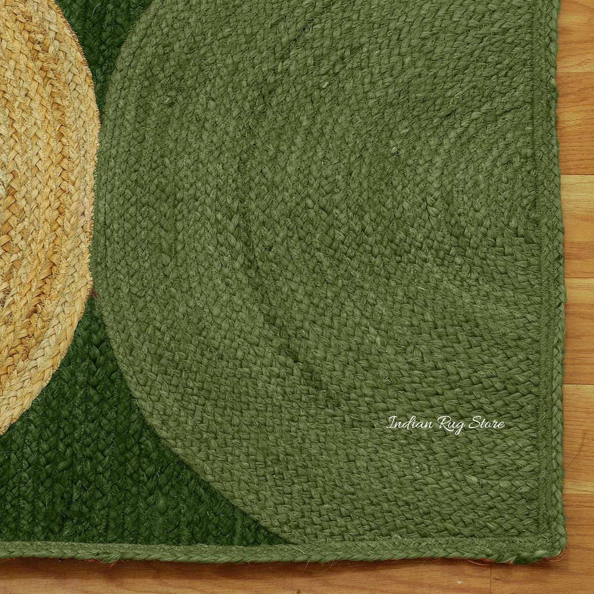 Trendy Green Multicolor Hand Braided Indoor Jute Area Rug