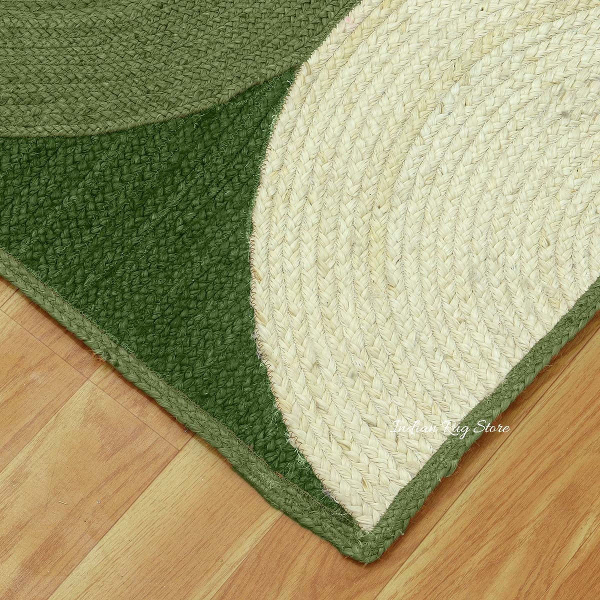 Trendy Green Multicolor Hand Braided Indoor Jute Area Rug