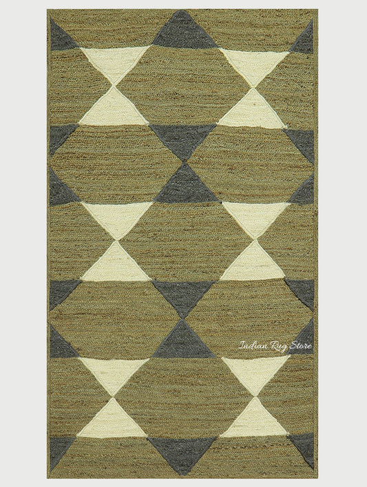 Beautiful Green Multicolor Hand Braided Interior Jute Area Rug