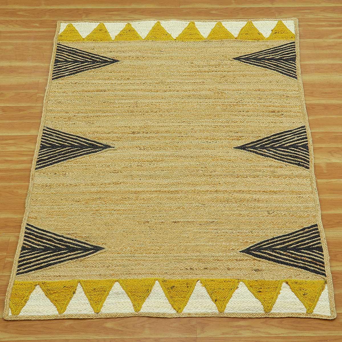 Beautiful Brown Black Hand Braided Indoor Jute Area Rug - Indian Rug Store