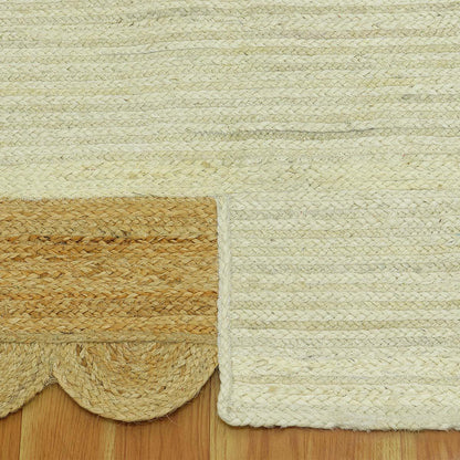 Trendy Brown Beige Hand Braided Living Room Jute Area Rug - Indian Rug Store