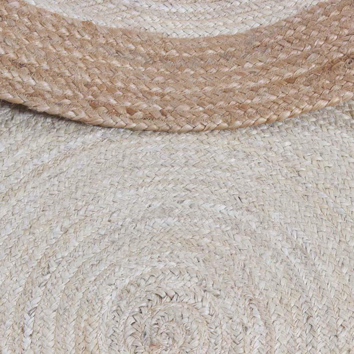 Beige White Beautiful Hand Braided Outdoor Round Area Rug - Indian Rug Store