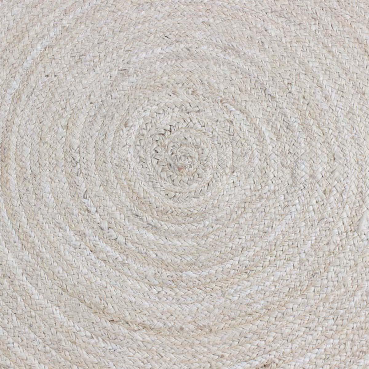 Beige White Beautiful Hand Braided Outdoor Round Area Rug - Indian Rug Store