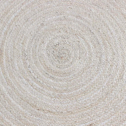 Beige White Beautiful Hand Braided Outdoor Round Area Rug - Indian Rug Store