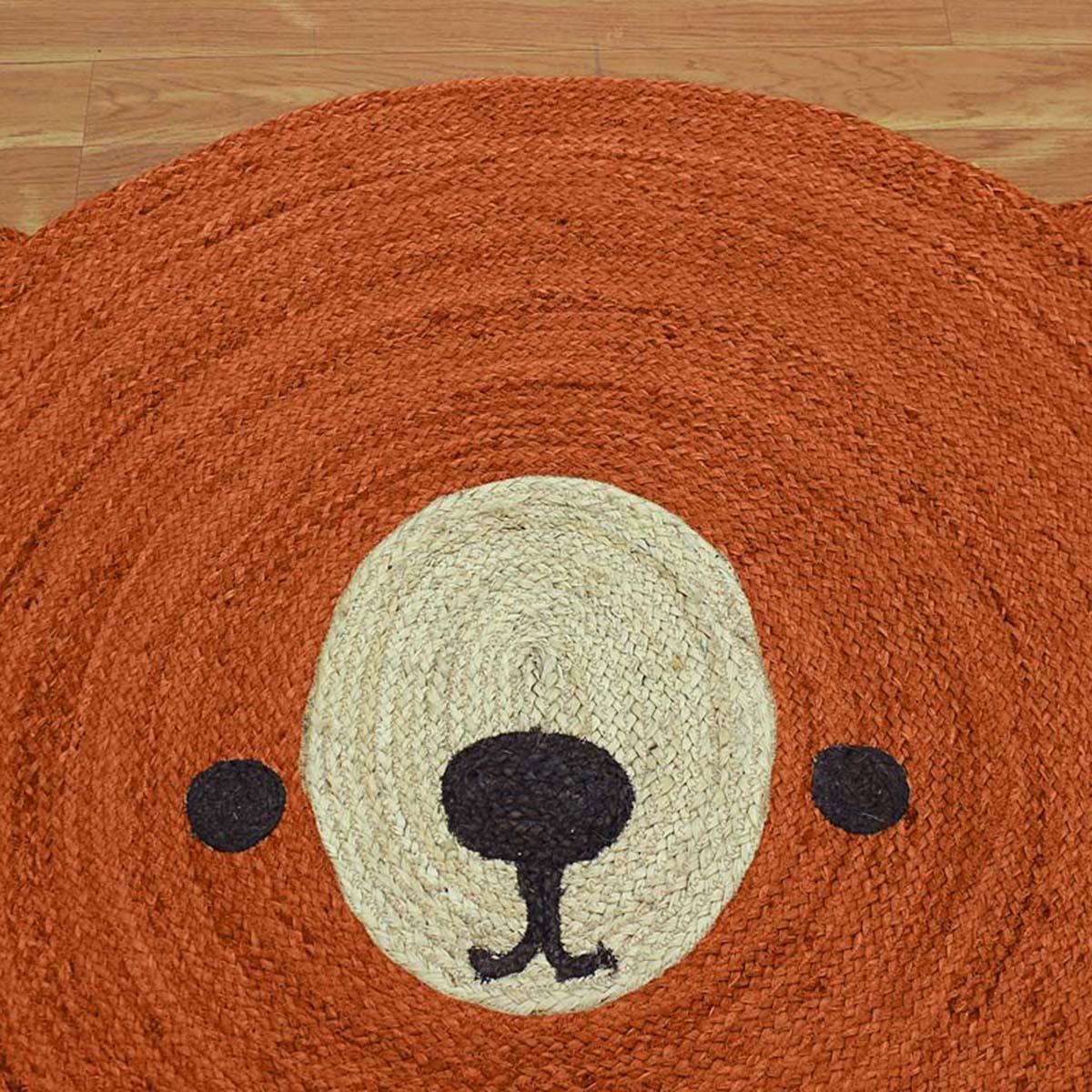 Traditional Indian Hand Braided Orange Beige Farmhouse Round Area Rug - Indian Rug Store