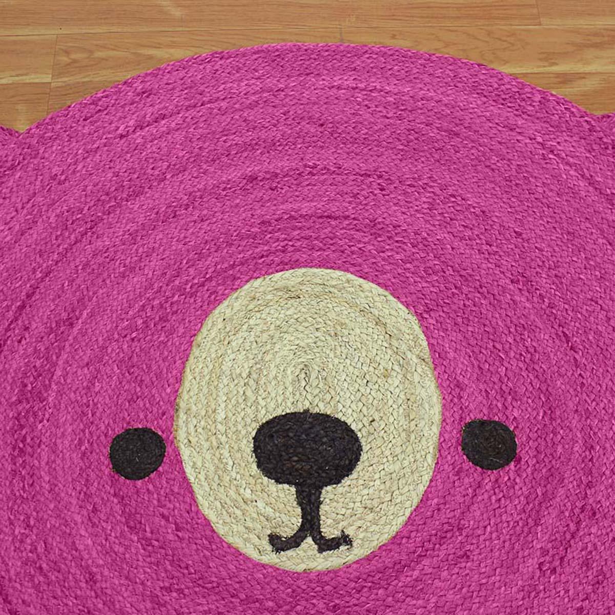 Hand Braided Pink Beige Jute Farmhouse Round Area Rug - Indian Rug Store