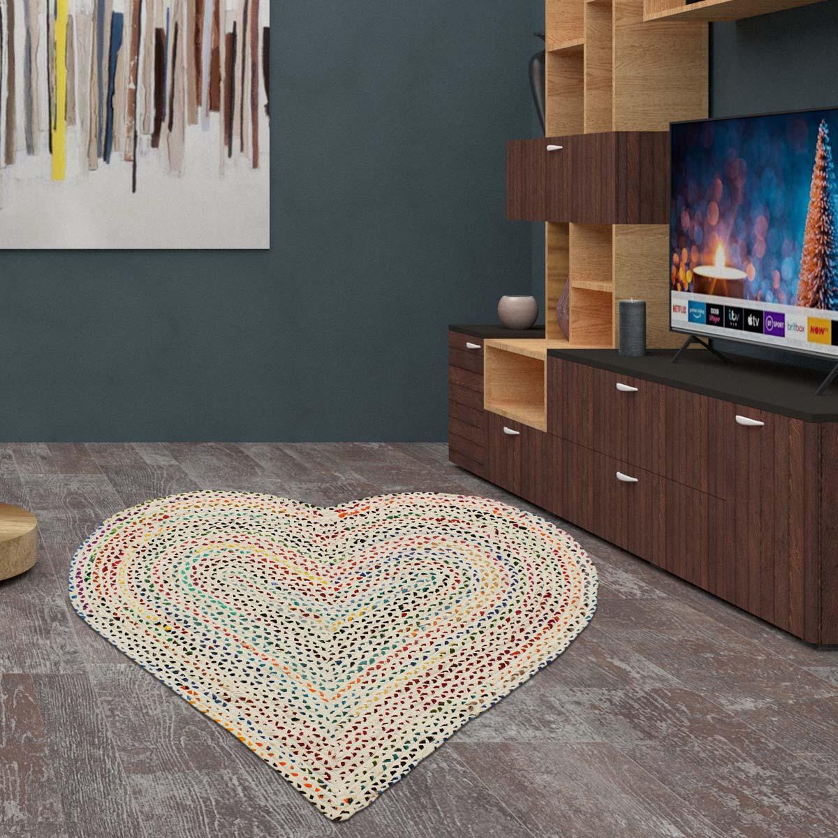 Multicolor Hand Braided Cotton Entry Way Round Area Rug - Indian Rug Store