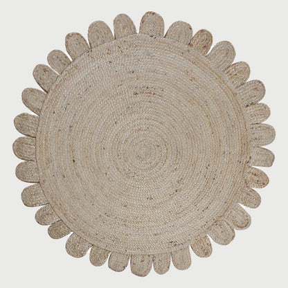 Hand Braided Beige Jute Home Decor Round Area Rug - Indian Rug Store