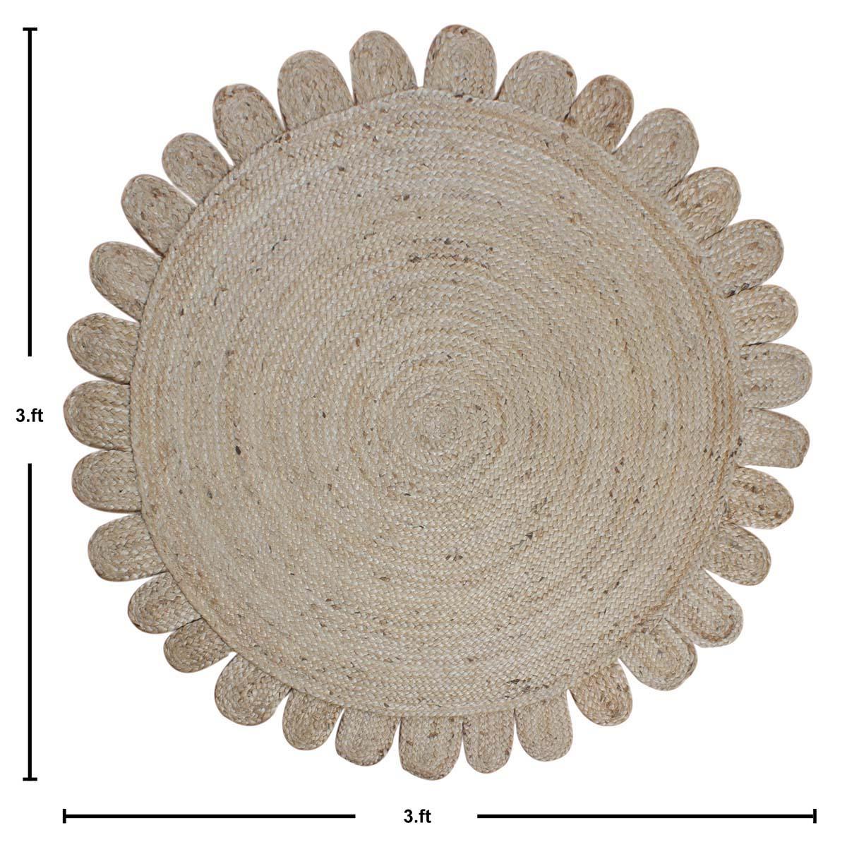 Hand Braided Beige Jute Home Decor Round Area Rug - Indian Rug Store