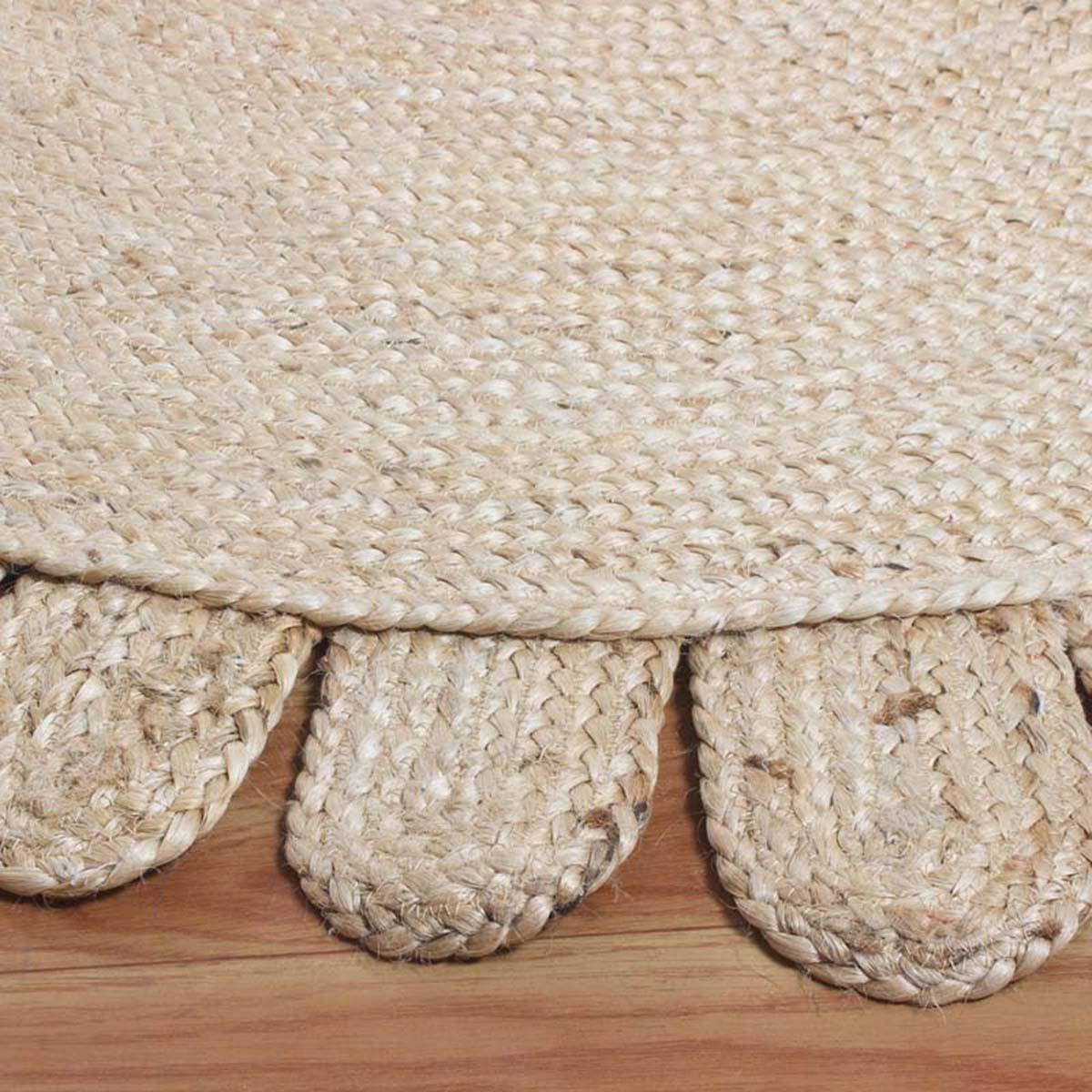 Hand Braided Beige Jute Home Decor Round Area Rug - Indian Rug Store