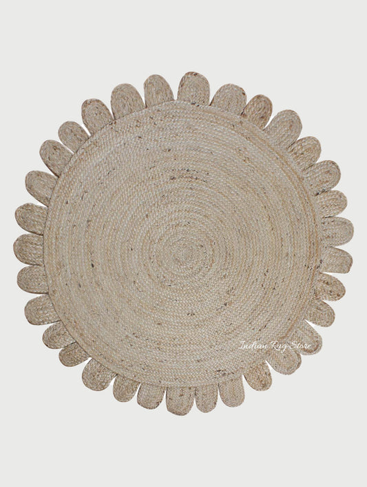 Hand Braided Beige Jute Home Decor Round Area Rug