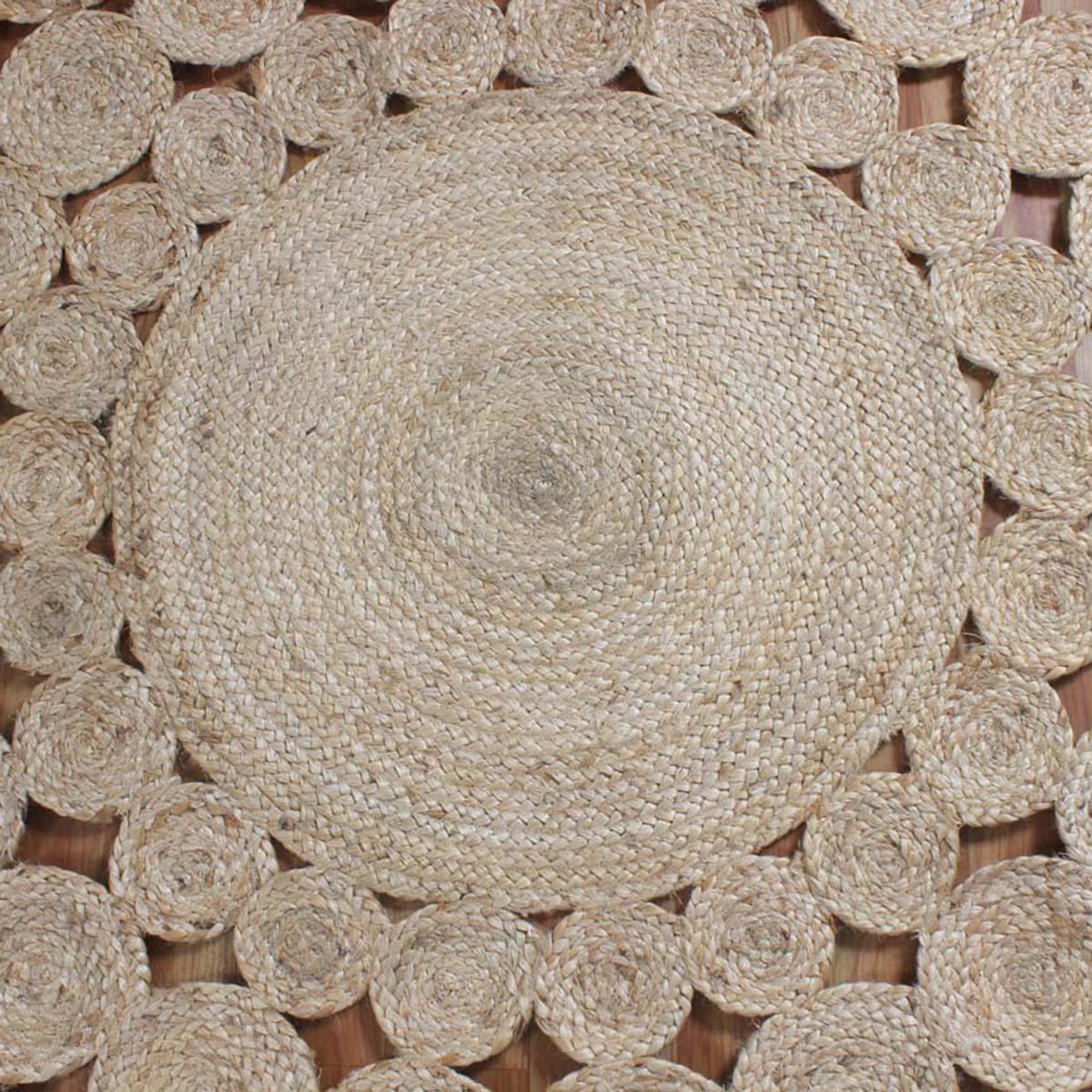 Artistic Hand Braided Beige Jute Entry Way Round Area Rug - Indian Rug Store