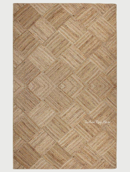 Oriental Beige Hand Braided Home Decor Jute Area Rug