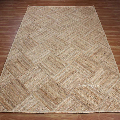 Oriental Beige Hand Braided Home Decor Jute Area Rug