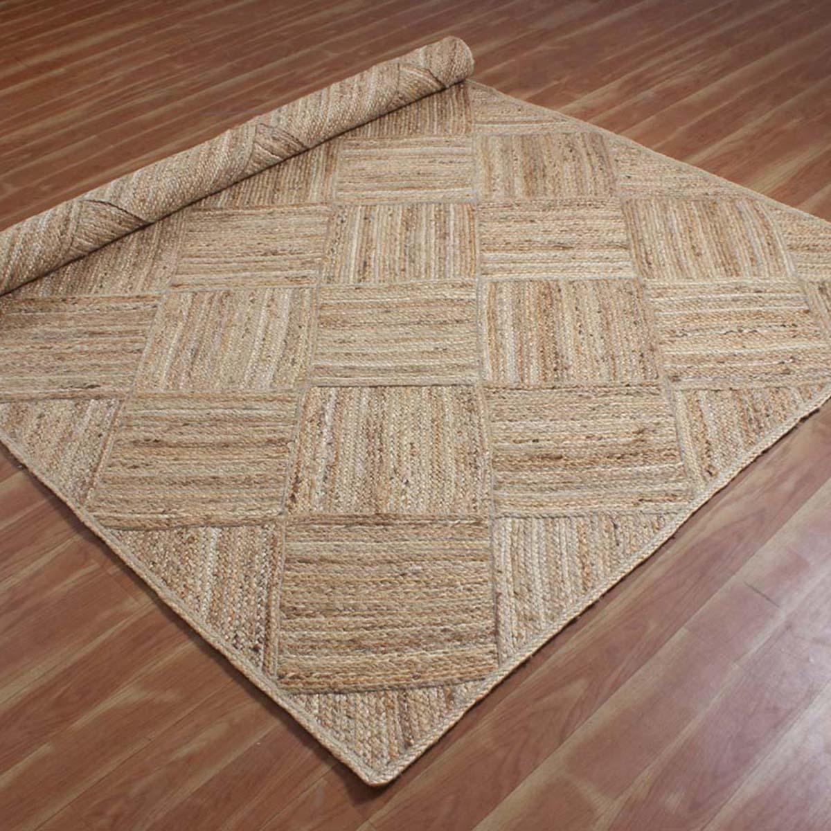 Oriental Beige Hand Braided Home Decor Jute Area Rug - Indian Rug Store